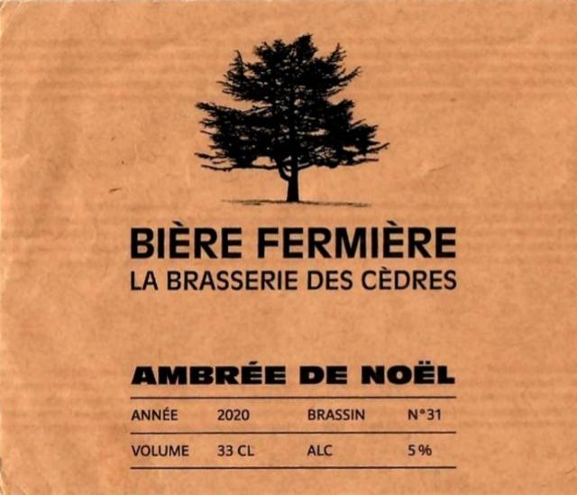 Cèdres Ambrée De Noël 5.0%, La Brasserie Des Cèdres, France