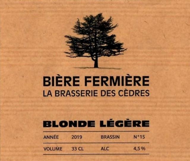 Cèdres Blonde Légère 4.5%, La Brasserie Des Cèdres, France