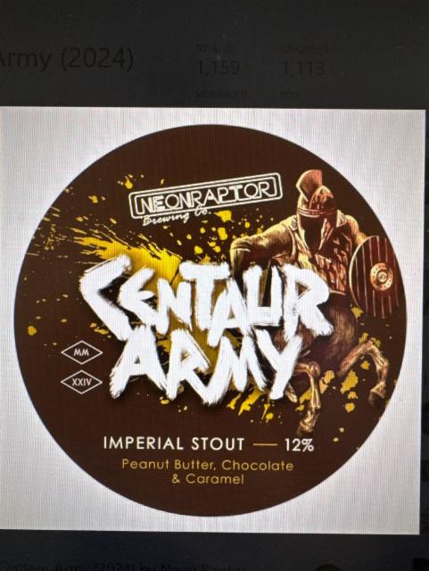Centaur Army 2024 12.0%, Neon Raptor Brewing Co., England