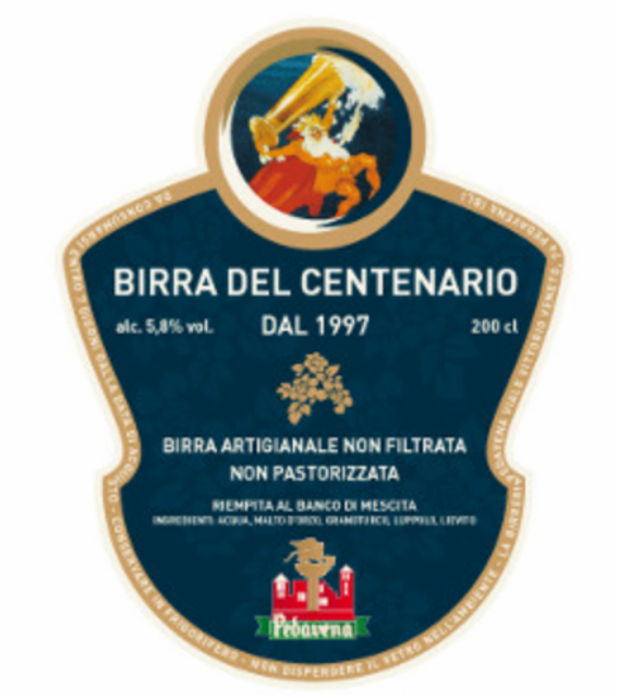 Birra del Centenario 5.8%, Fabbrica di Birra di Pedavena (Castello di Udine), Italy