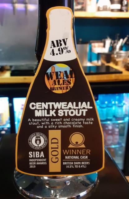Centwealial Milk Stout 4.9%, Weal Ale Brewery Ltd, England