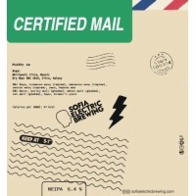 Certified Mail, Sofia Electric Brewing