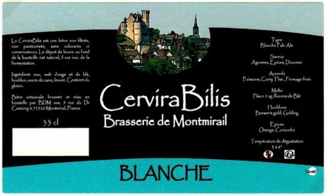 CerviraBilis Blanche 4.4%, Brasserie-Distillerie De Montmirail, France