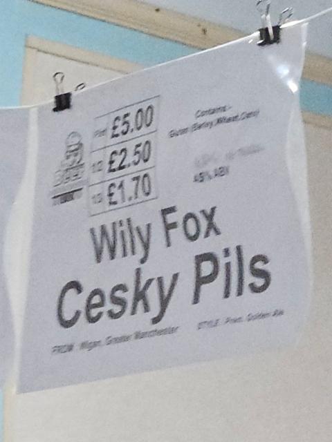 Cesky pils, Wily Fox Brewery Limited