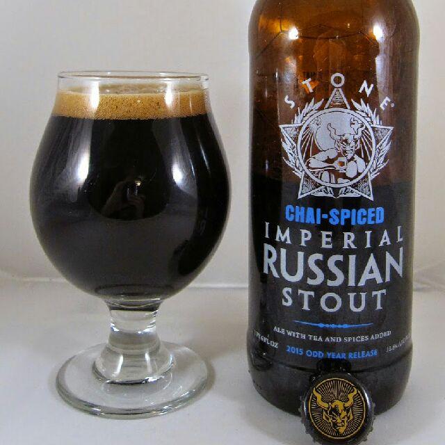 Chai-spiced Imperial Russian Stout (2015) 10.6%, Stone Brewing (Sapporo Breweries), United States