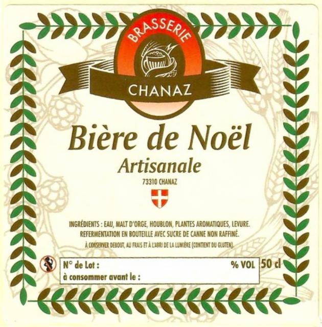 Bière De Noël 6.5%, Brasserie Chanaz, France