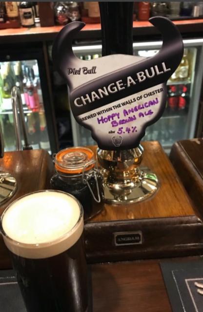 Change-A-Bull Hoppy American Brown Ale 5.4%, Pied Bull, England