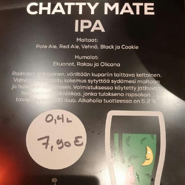 Chatty Mate IPA 5.2%, Kaleva Brewing Company, Finland
