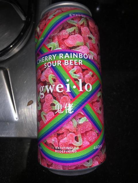 Cherry rainbow sour beer 4.1%, Gweilo Beer, Hong Kong