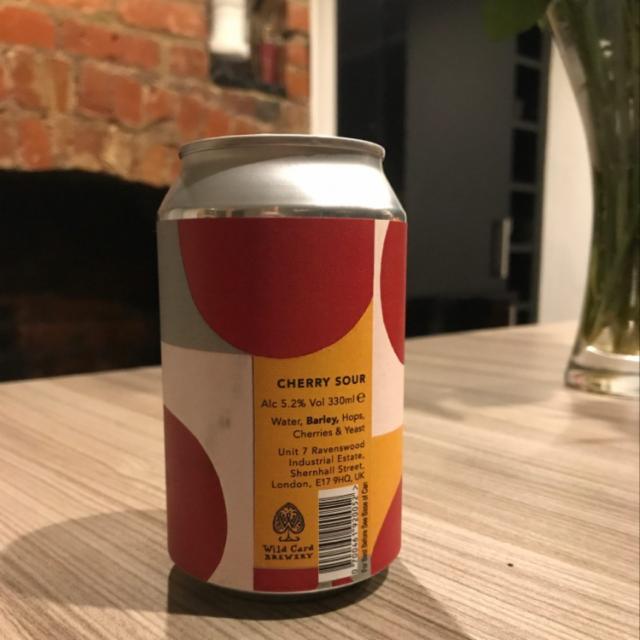 Cherry Sour 5.2%, Wild Card Brewery, England
