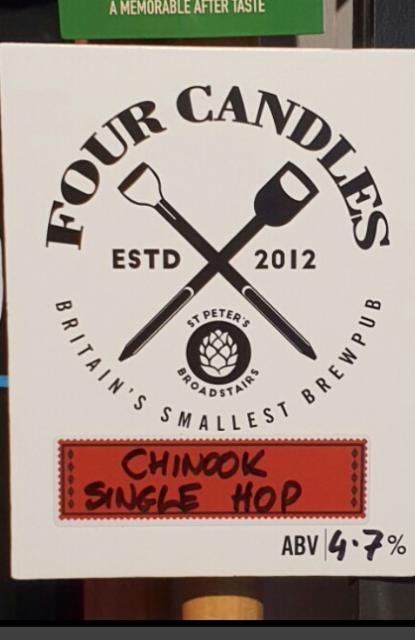 Chinook Single Hop 4.7%, Four Candles, England