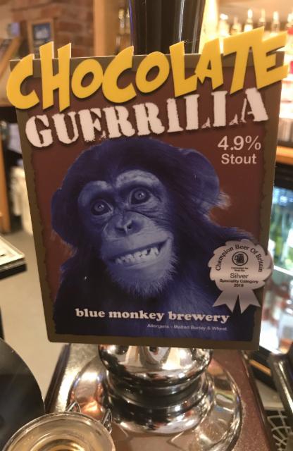 Chocolate Guerrilla 4.9%, Blue Monkey Brewery, England