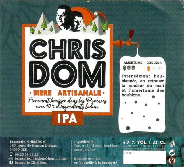ChrisDom IPA 6.7%, Brasserie ChrisDom [Closed], France