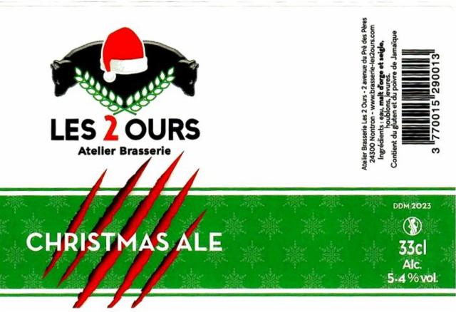 Christmas ale 5.4%, Brasserie Les 2 Ours, France