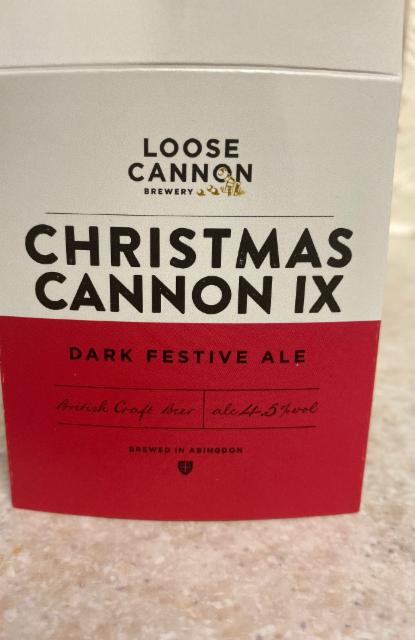 Christmas Cannon IX 4.5%, Loose Cannon Brewery, England