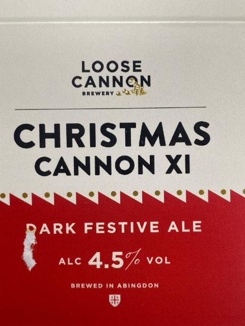 Christmas Cannon XI 4.5%, Loose Cannon Brewery, England