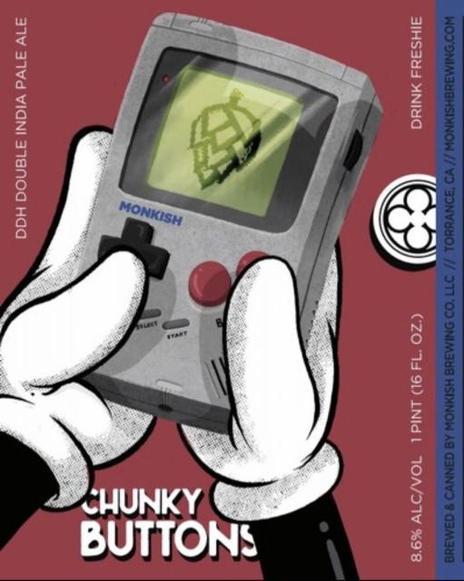Chunky Buttons 8.6%, Monkish Brewing Company, United States