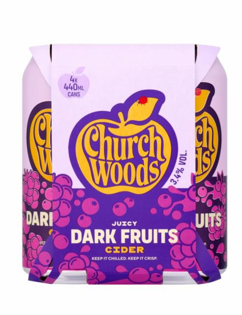 Churchwoods Juicy Dark Fruits 3.4%, Aston Manor Cider, England