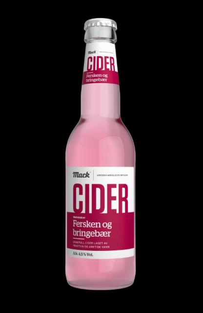 CIDER Fersken og bringebær 4.5%, Macks Ølbryggeri, Norway