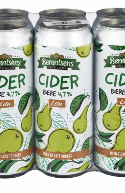 Cider Pære uten tilsatt sukker, Berentsens Brygghus