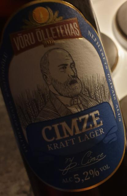 Cimze Kraft Lager 5.2%, Võru Õlletehas, Estonia