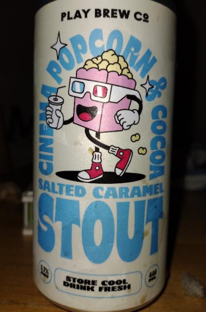 cinema popcorn & cocoa salted caramel stout 5.7%, Play Brew Co, England