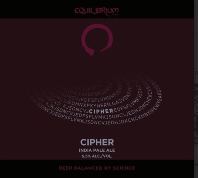 Cipher 6.5%, Equilibrium Brewery, United States