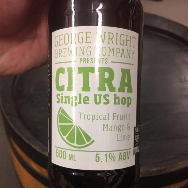 Citra Single US Hop 5.1%, George Wright Brewing Company, England