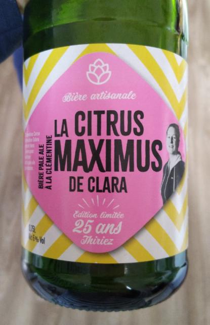 Citrus Maximus de Clara 6.0%, Brasserie Thiriez, France
