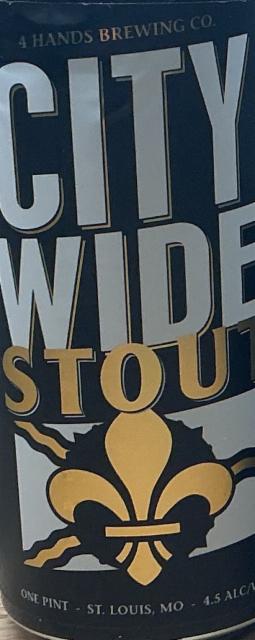 City wide stout 4.5%, 4 Hands Brewing Company, United States
