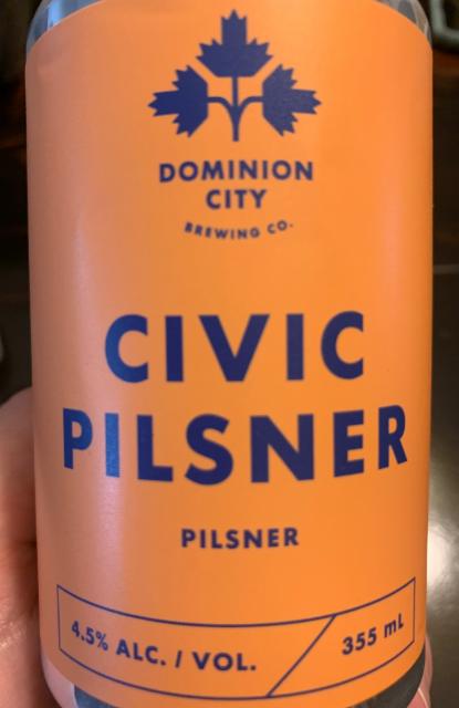 Civic Pilsner 4.5%, Dominion City Brewing Co, Canada