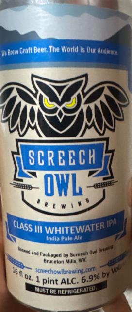 Class iii whitewater ipa 6.9%, Screech owl brewing, United States