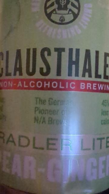 clausthaler radler lite pear-ginger 0.0%, Hansa Borg Bryggerier (Royal Unibrew), Norway