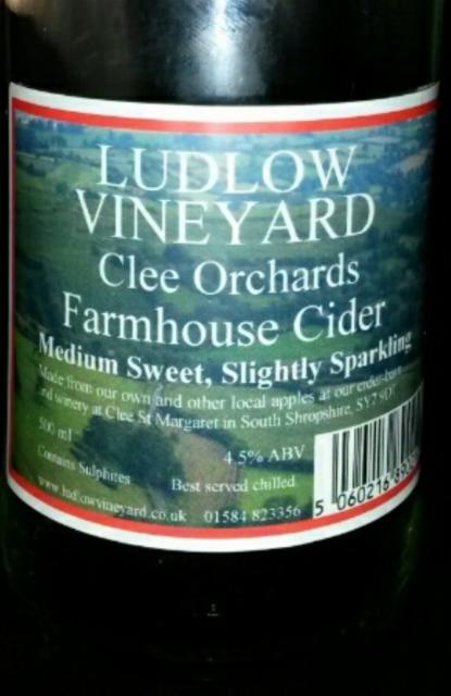 Clee Orchards Farmhouse Cider 4.5%, Ludlow Vineyard And Distillery, England