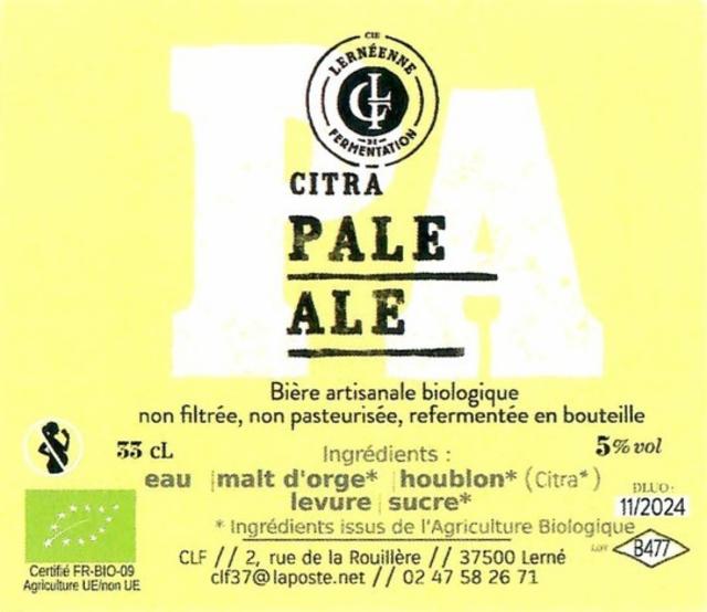 CLF Citra Pale Ale, Compagnie Lernéenne De Fermentation