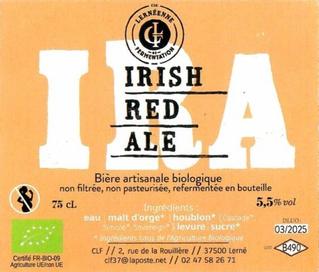 CLF Irish Red Ale 5.0%, Compagnie Lernéenne De Fermentation, France