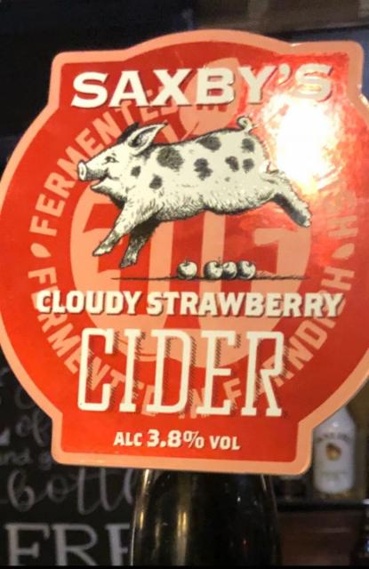 Cloudy Strawberry Cider 3.8%, Saxby's cider, England