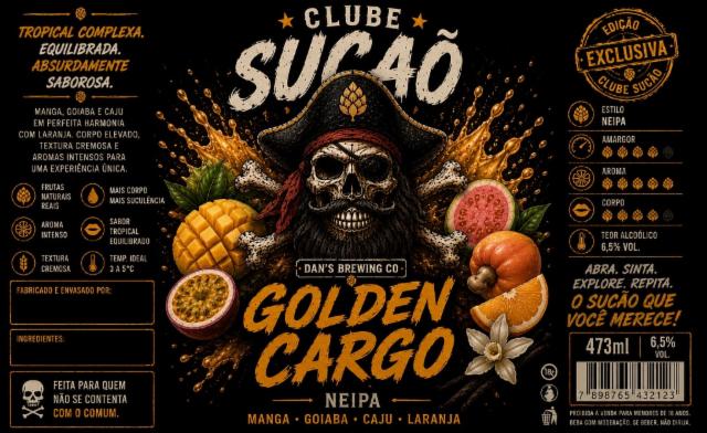 Clube Sucão - Golden Cargo 6.5%, Dan's Brewing Co, Brazil