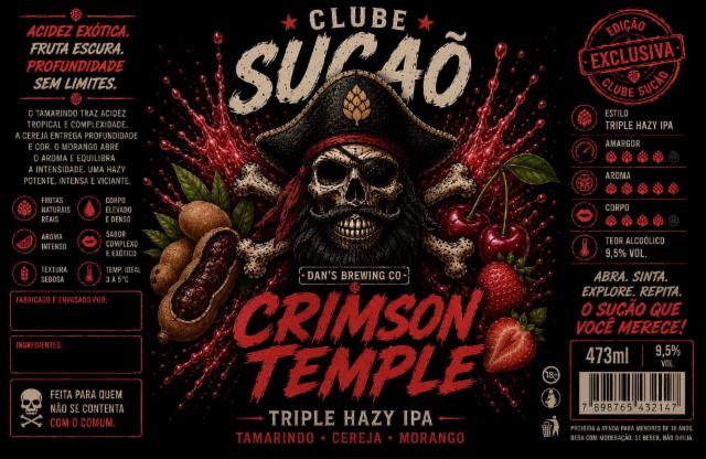 Clube Sucão Crimson Temple 9.5%, Dan's Brewing Co, Brazil