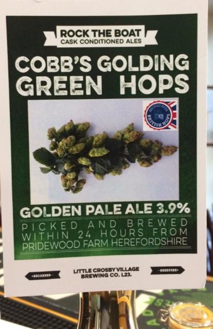 Cobb's Golding Green Hops 3.9%, Rock The Boat Brewery, England
