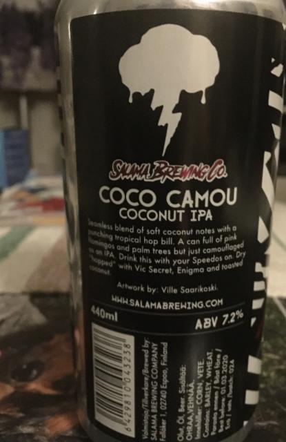 Coco Camou 7.2%, Salama Brewing Company, Finland