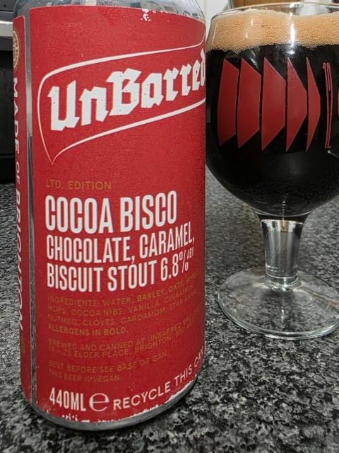 Cocoa Bisco 6.8%, UnBarred Brewery, England
