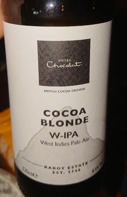 Hotel Chocolat. Cocoa Blonde W-IPA 4.4%, Brewshed, England