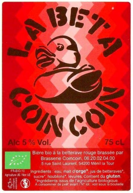 Coincoin Beta 5.0%, Brasserie Coincoin, France