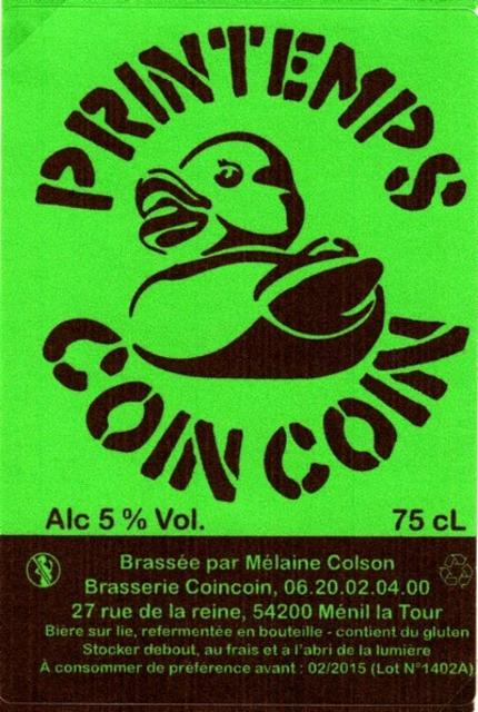 Coincoin Printemps 5.0%, Brasserie Coincoin, France