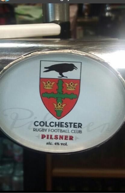 Colchester Rugby Football Club Pilsner 4.0%, Colchester Brewery, England