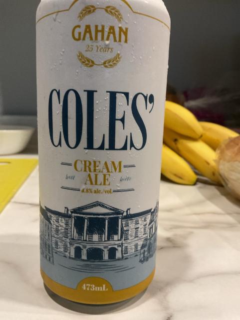 Coles Cream Ale, The Gahan House (Prince Edward Island Brewing Company)