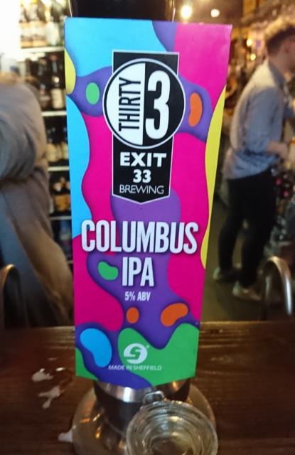 Columbus IPA 5.0%, Exit 33 Brewing, England