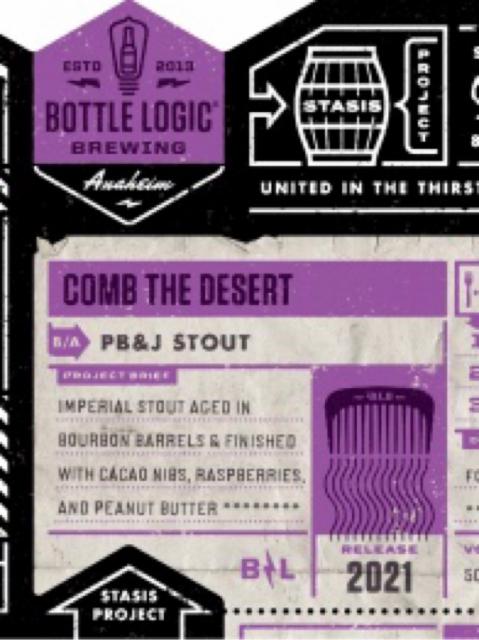Comb The Desert (2021) 14.5%, Bottle Logic Brewing, United States