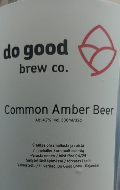 Common Amber Beer 4.7%, Do Good Brew Co., Finland